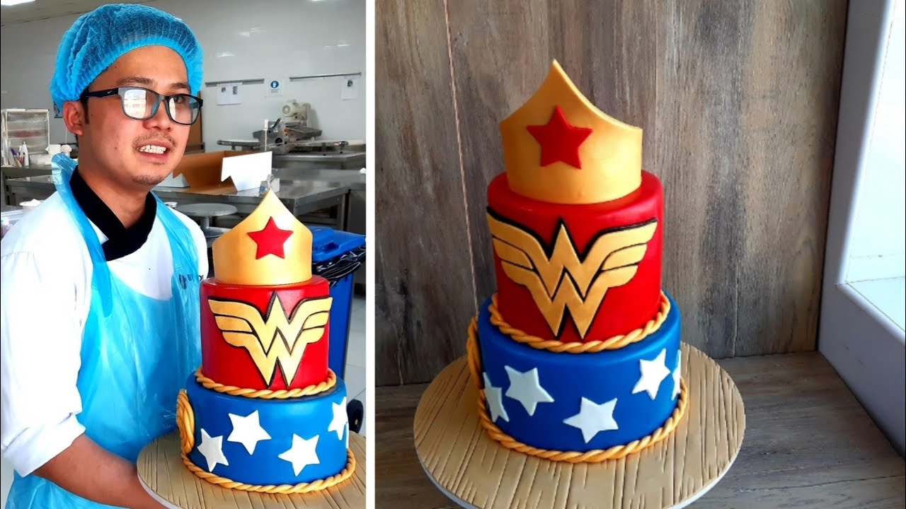 Easy Wonder Woman Super Hero Birthday Cake Tutorial for Everyone