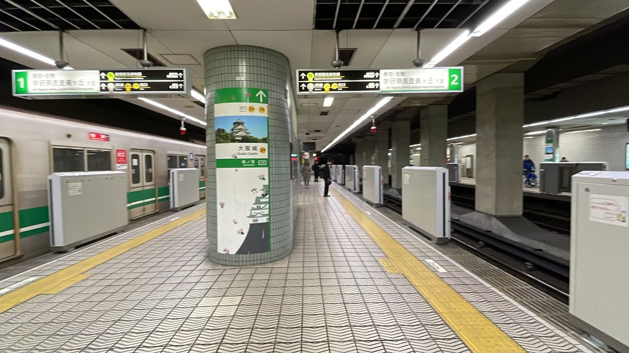 2024年2月7日(水)時点、大阪メトロ中央線森ノ宮駅にて全ホームに可動式ホーム柵設置のみ完了！1番線の回送電車2633編成を観察しながら駅構内の様子を撮影してみた！
