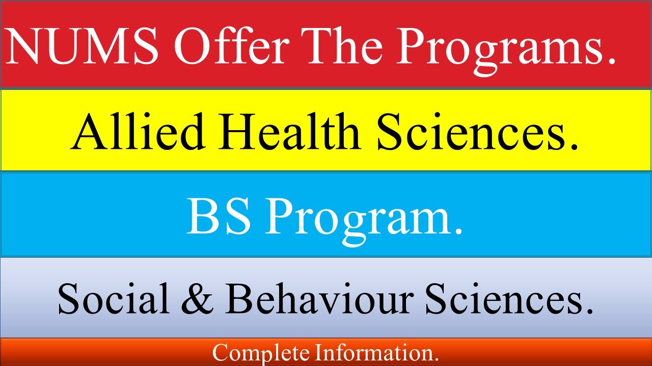 NUMS Offer The Programs.Allied Health Sciences.BS Program.Social & Behaviour Scienes.