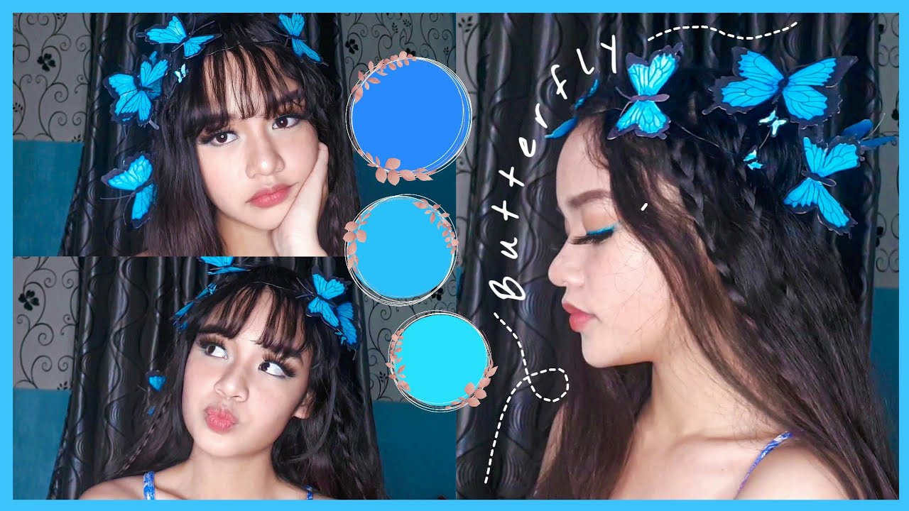 DIY Butterfly Headpiece | Blue Graphic Eyeliner 💙 | Shout Out | Amber Frencillo