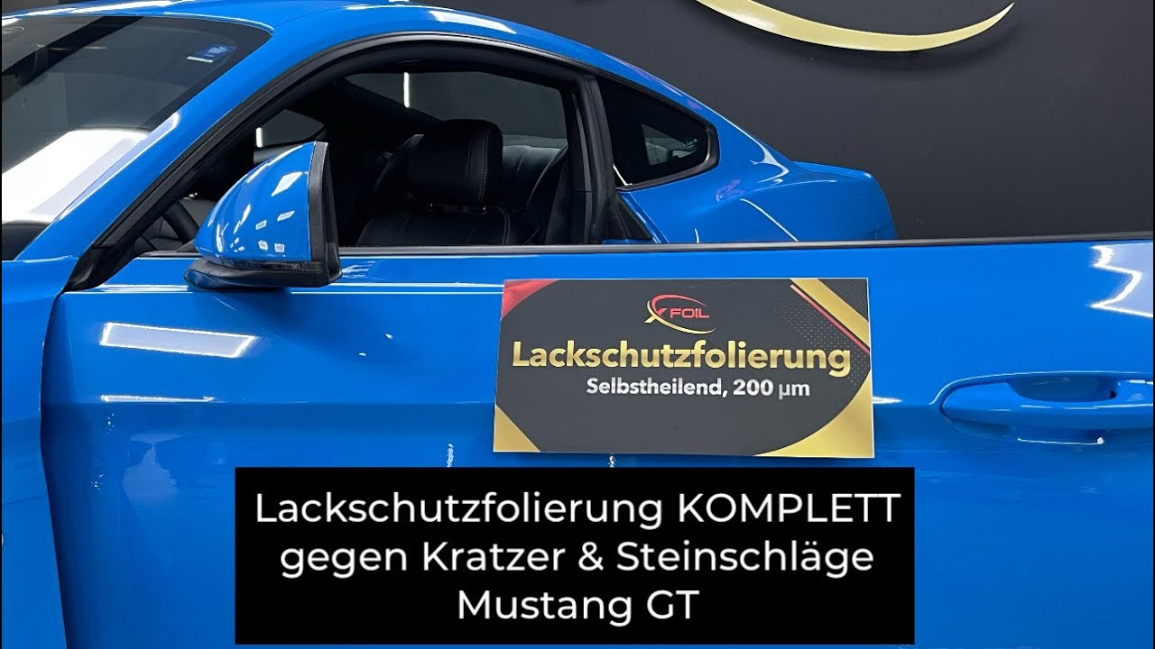 Lackschutzfolierung mit hochtransparenter gl&auml;nzender Folie f&uuml;r das GANZE Fahrzeug, Mustang GT