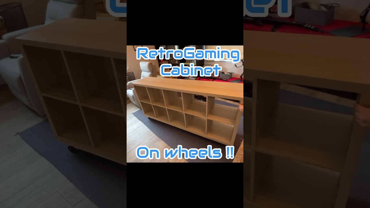 DIY IKEA Kallax hack - Movable retro gaming setup #ikeahack #kallaxhack #gamingcabinet #retrogaming