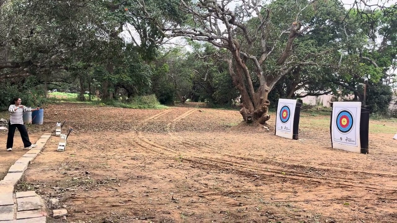 Tried archery for the 1st tym @mangomistresort  watch till the end to see if I hit the bulls eye🫣
