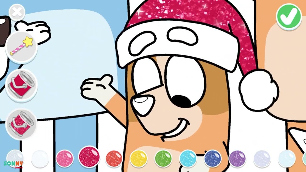 Bluey Family Christmas Coloring Pages | Fun Kids Game