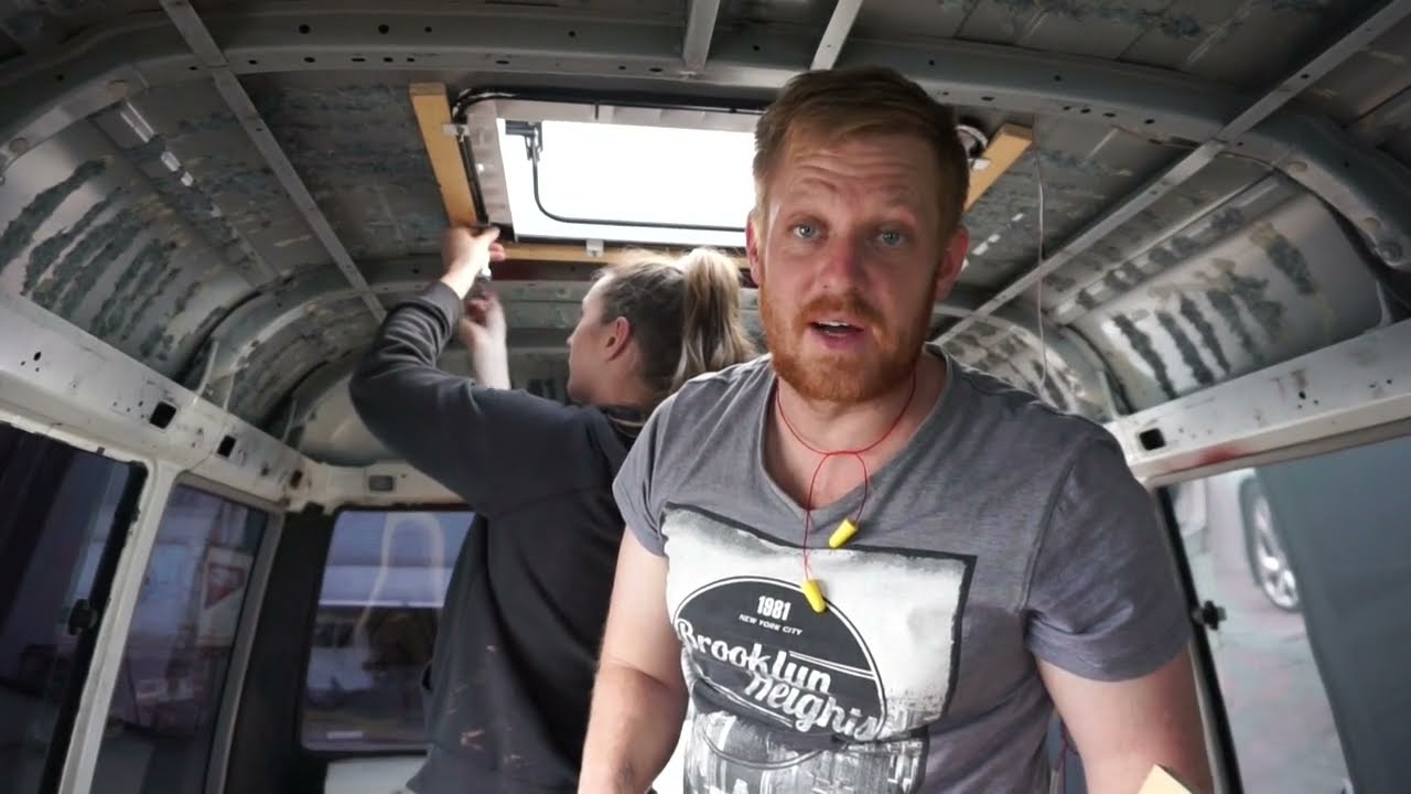 How to install a sky light on a Toyota coaster bus