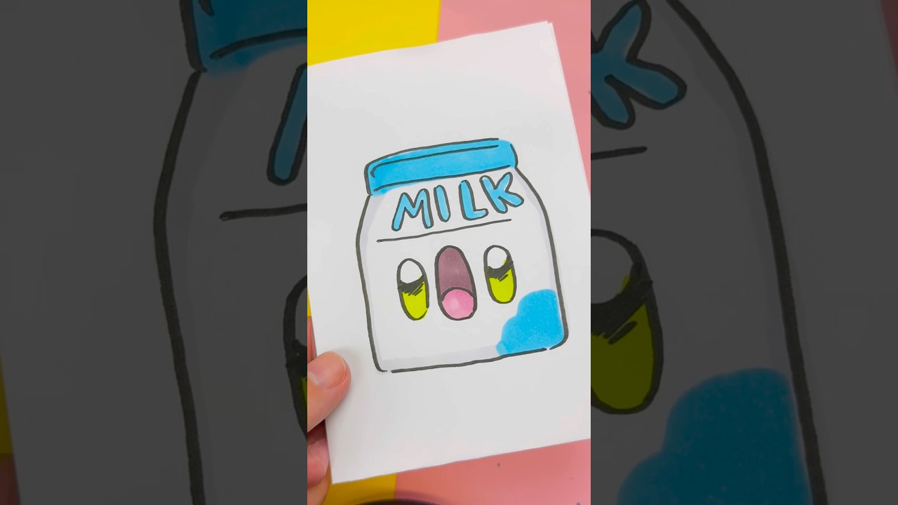 🥛 C&oacute;mo Dibujar una Caja de Leche Kawaii ✨ Paso a Paso