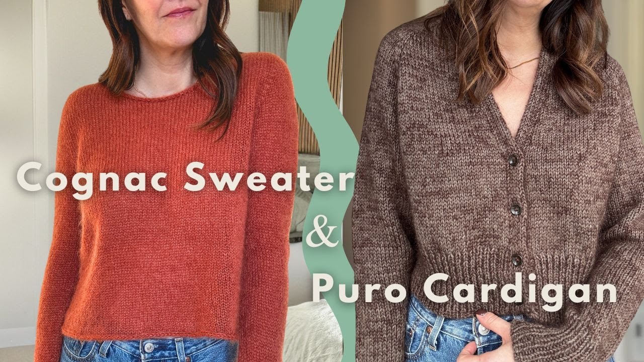 Finished! Cognac Sweater & Puro Cardigan + Skirt No1 WIP // Goodknits Knitting Podcast #30