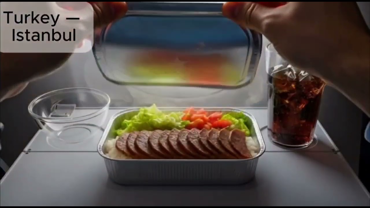 What Airplane Food Looks Like in 30 Countries (ASMR)