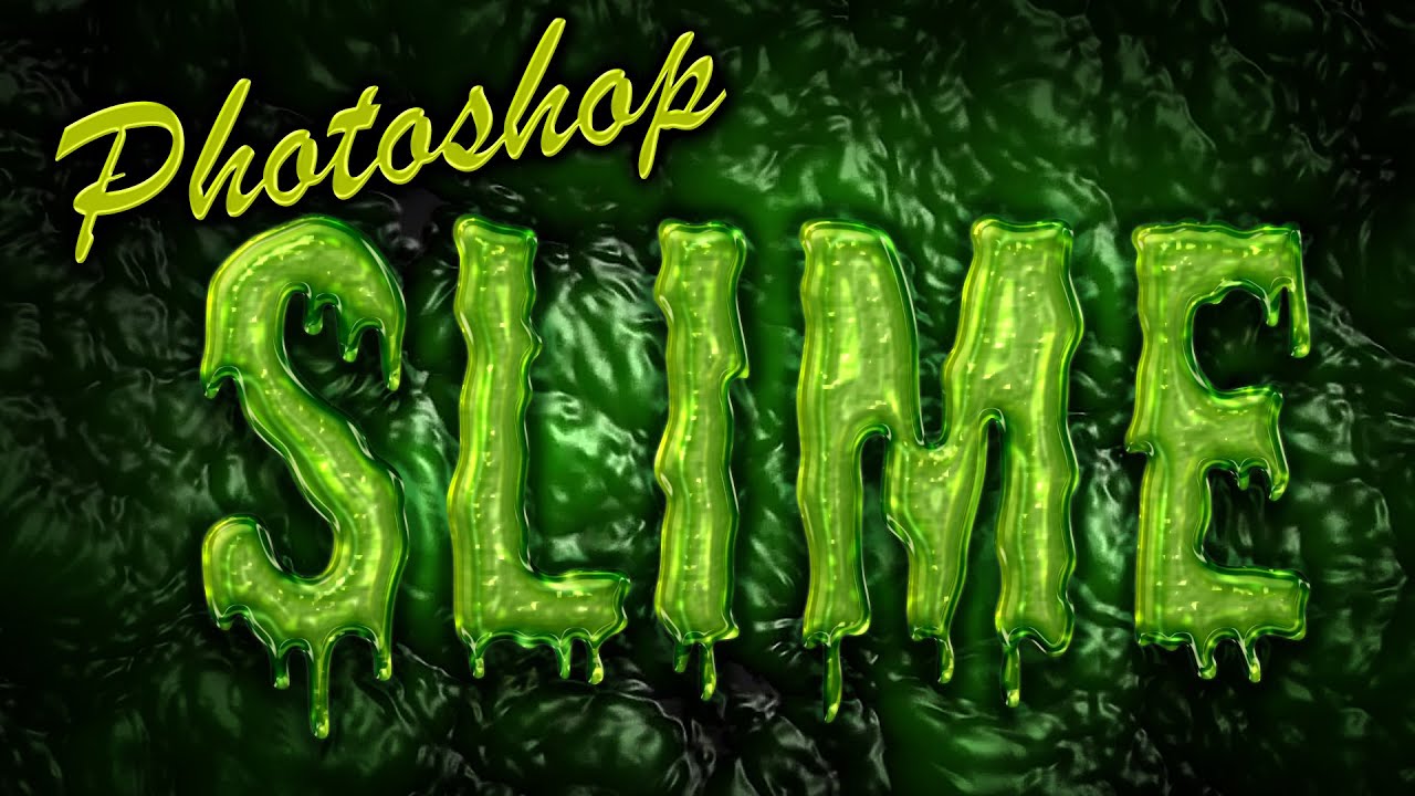 Photoshop: создаём зелёный текст из слизи! 😱