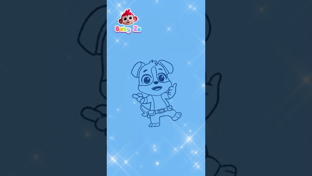 Cara Menggambar Blu si Anjing BabyZu