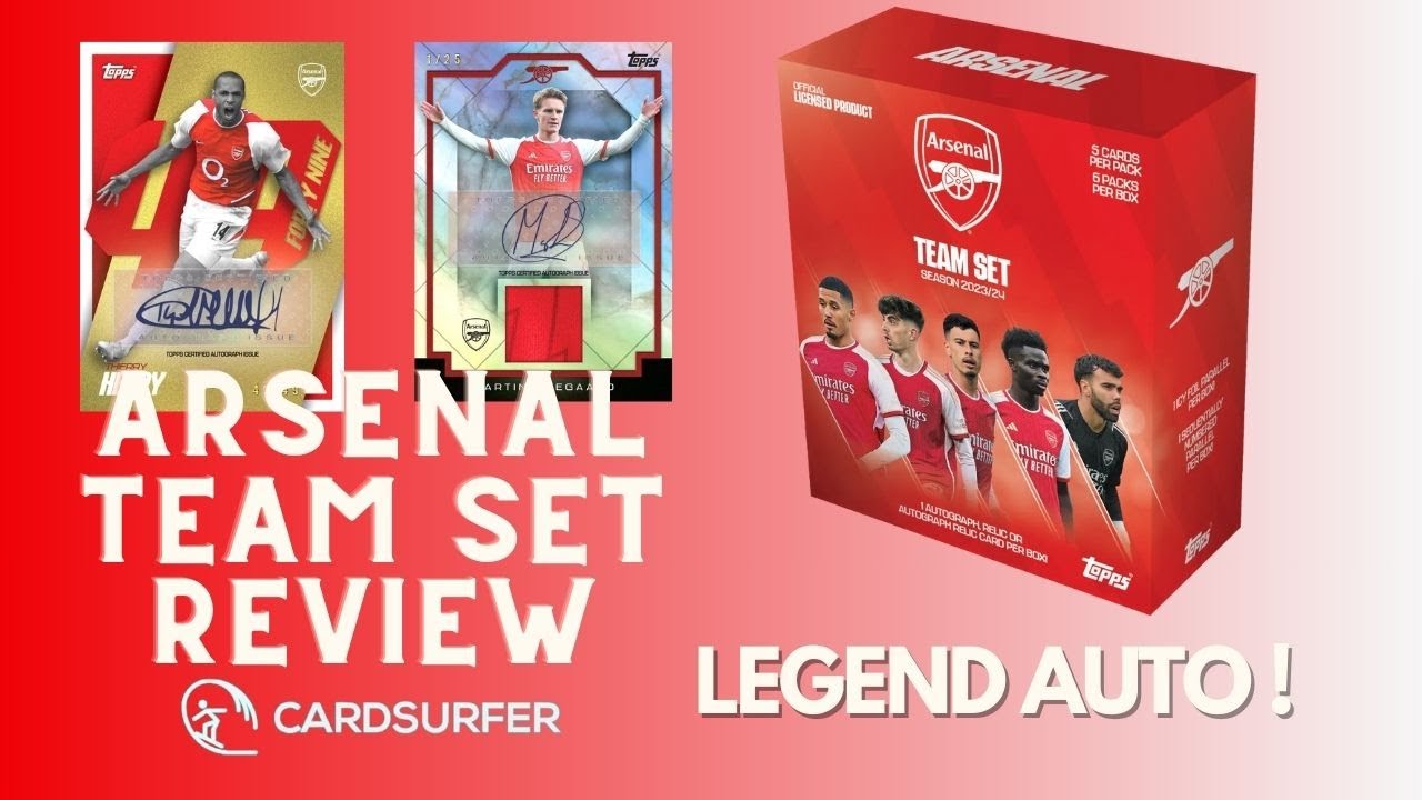 Arsenal Team Set 2023-24 Soccer Box review! Legend Auto & Low Numbered!