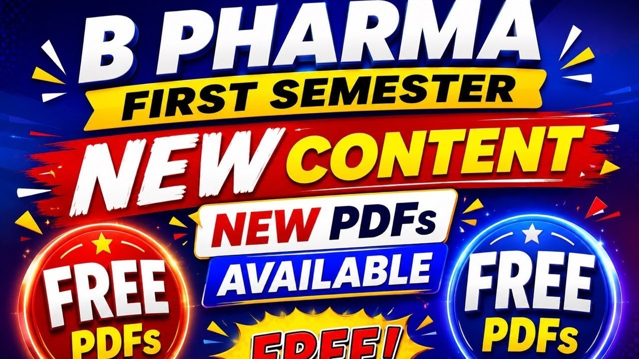 B.Pharm 1st Semester 2026-27 | New Content | Free PDFs #prashantpharmacy #studypharmacy