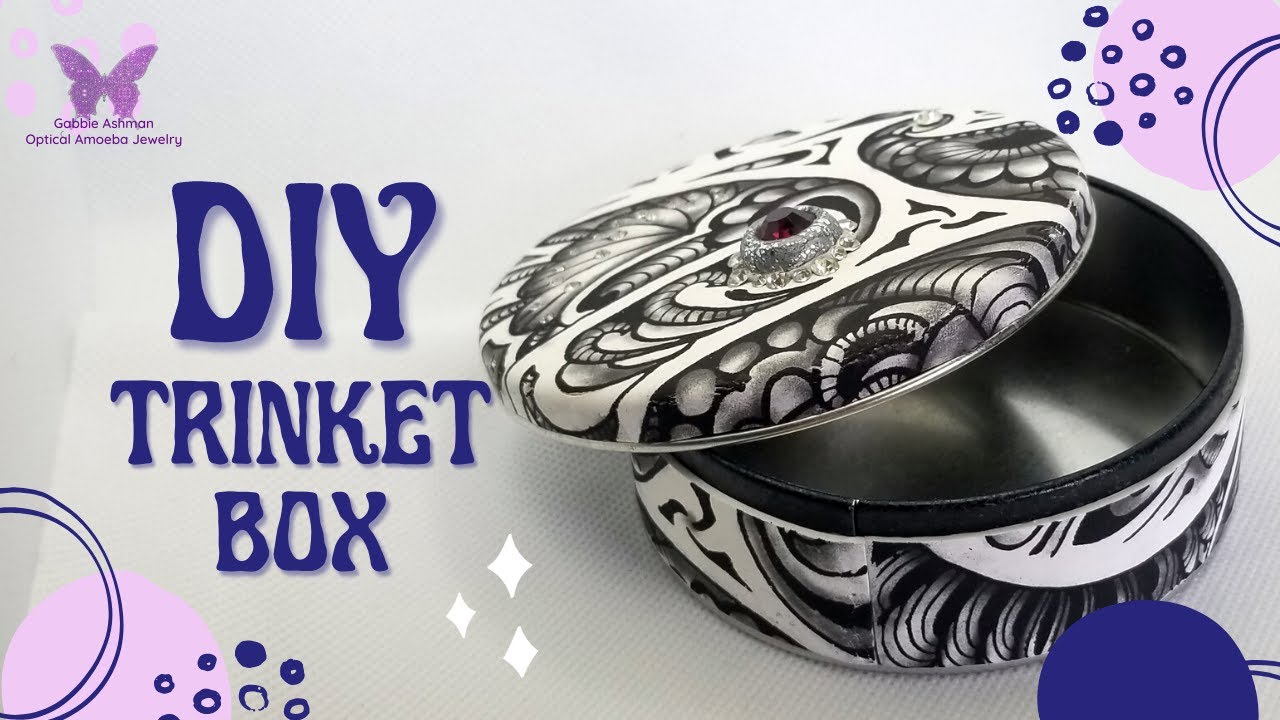 Polymer Clay on Metal Trinket Box by Gabbie