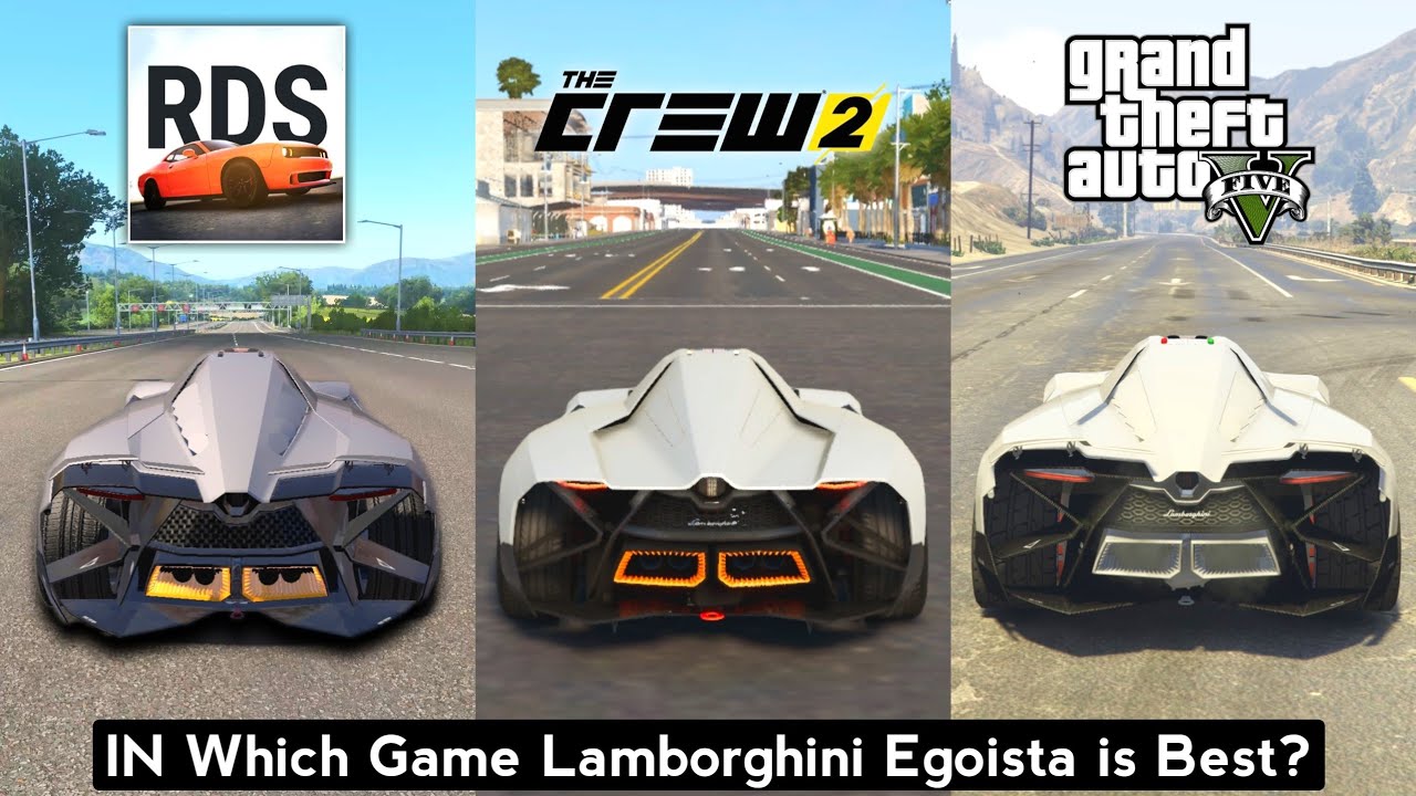Lamborghini Egoista Sound & Top Speed - Real Driving School vs The Crew 2 vs GTA 5