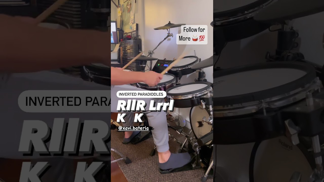 How to play the inverted #paradiddles as a groove to develop coordination today 🥁💯✅ #drummer