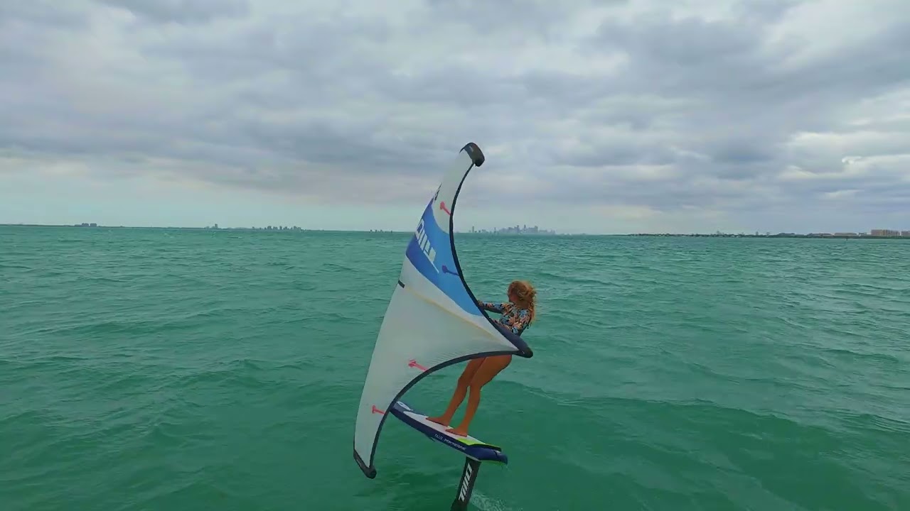 Luise Wanser Tests the TILLO Free Wing Boards | Windy Miami Wing Foiling
