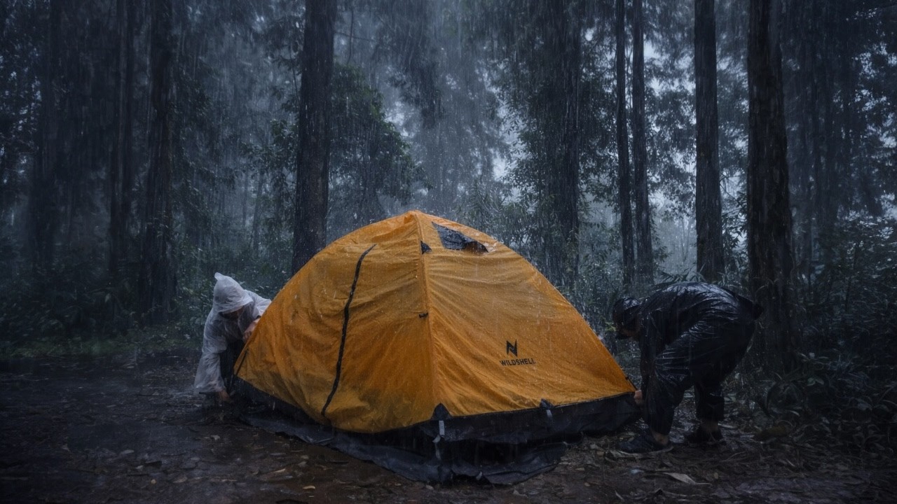 CRAZY RAIN‼️EVERYTHING CHAOS, FLOODED, NOT SOLO IN HEAVY RAIN CAMPING