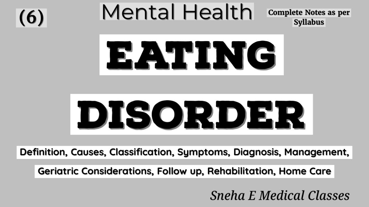 Eating Disorder | Classification | Causes | Symptoms | Management | Mental Health | Hindi |