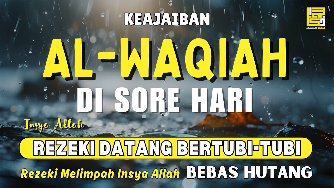 Surat Al WAQIAH 7x, dengarkan hutang lunas, Rezeki datang dari berbagai arah, Bacaan Al Quran Merdu