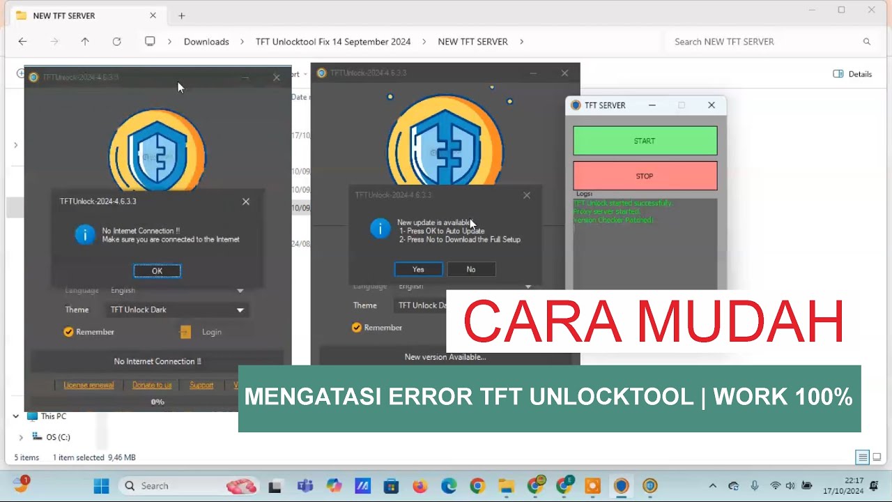 Solusi TFT Unlocktool Selalu Minta Update dan No Internet Connections | Dijamin Work