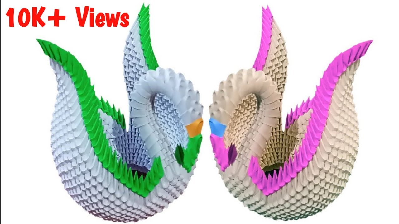 3D Origami paper swan| Easy step by step 3D Origami Paper Swan। #PaperSwan #Swan #3DOrigami #Origami