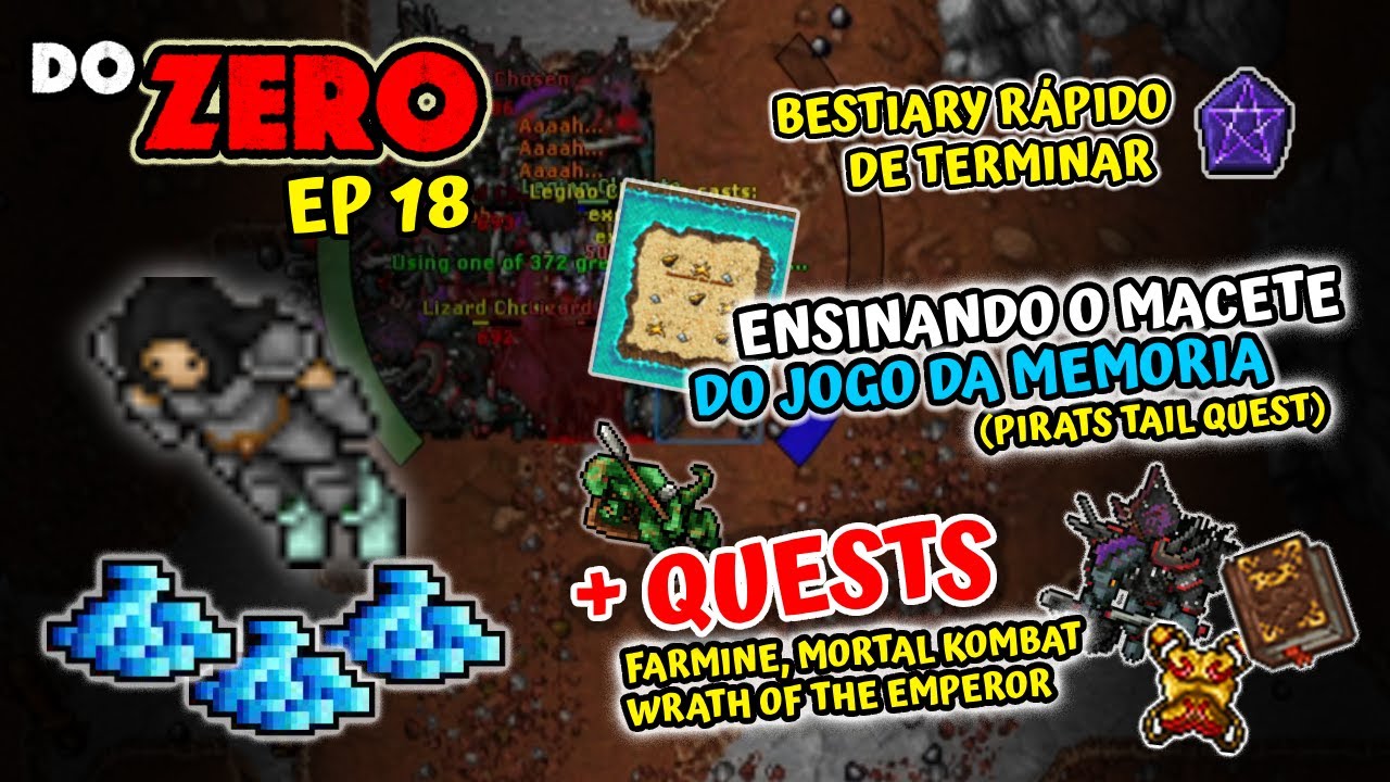 EK DO ZERO – TIBIA – EP 18 | WRATH OF THE EMPEROR, QUESTS IMPORTANTES E MUITO BESTIARY!