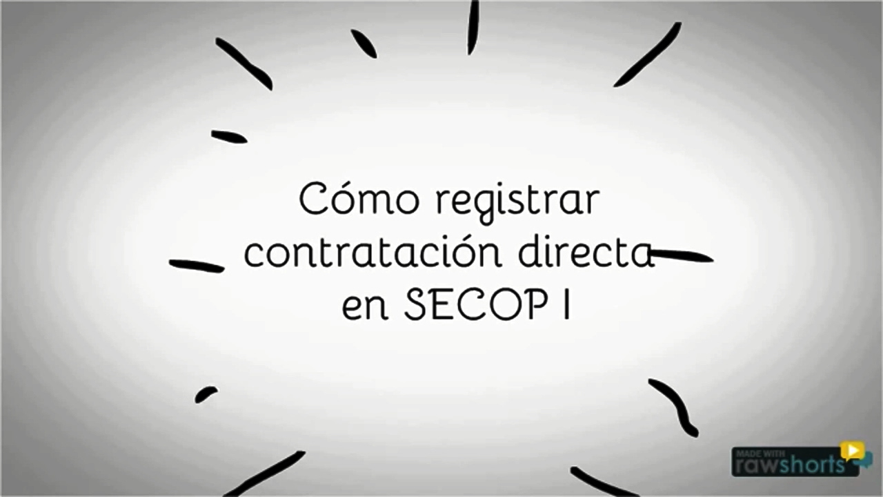 REGISTRAR CONTRATACION DIRECTA EN SECOP I