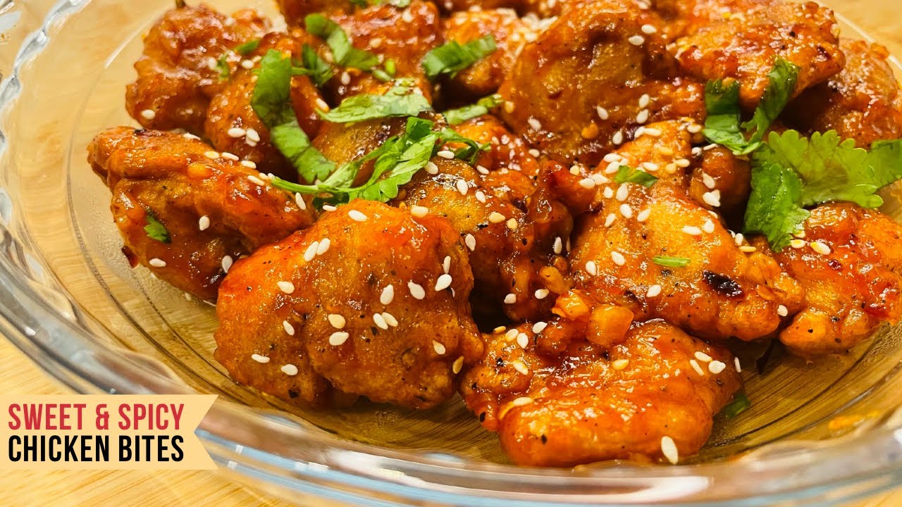 Sweet and Spicy Chicken Bites | Easy Recipe with Sesame, Honey and Chilli | Great Chicken Appetisers