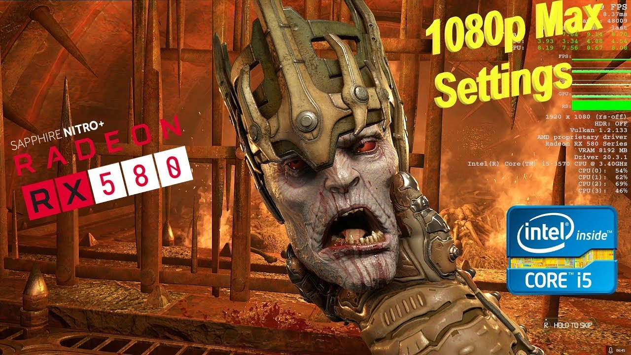 DOOM Eternal | RX 580 + i5-3570 | 1080p Max Settings | Gameplay???