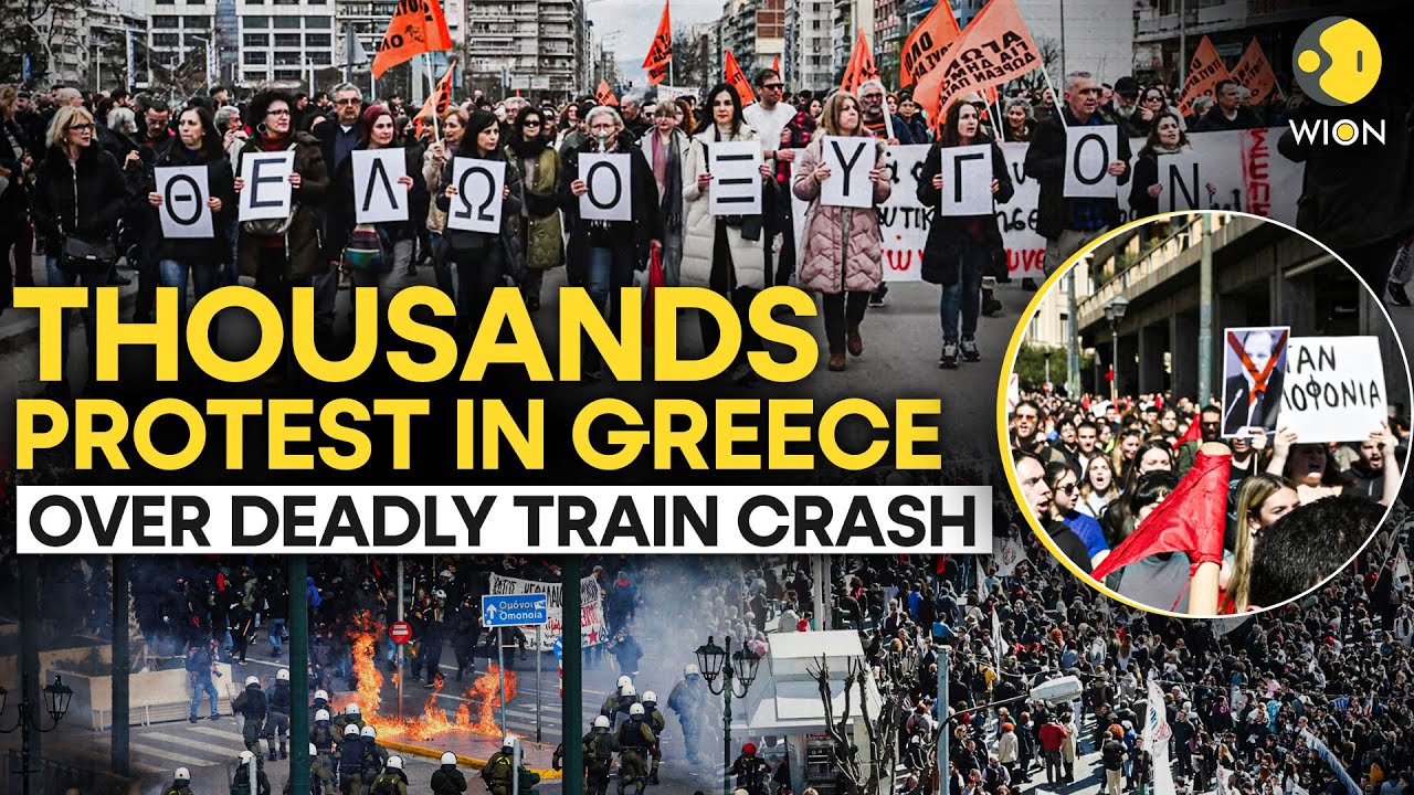 Thousands of Greeks Protest on Second Anniversary of Country's Worst Railway Disaster | WION LIVE
