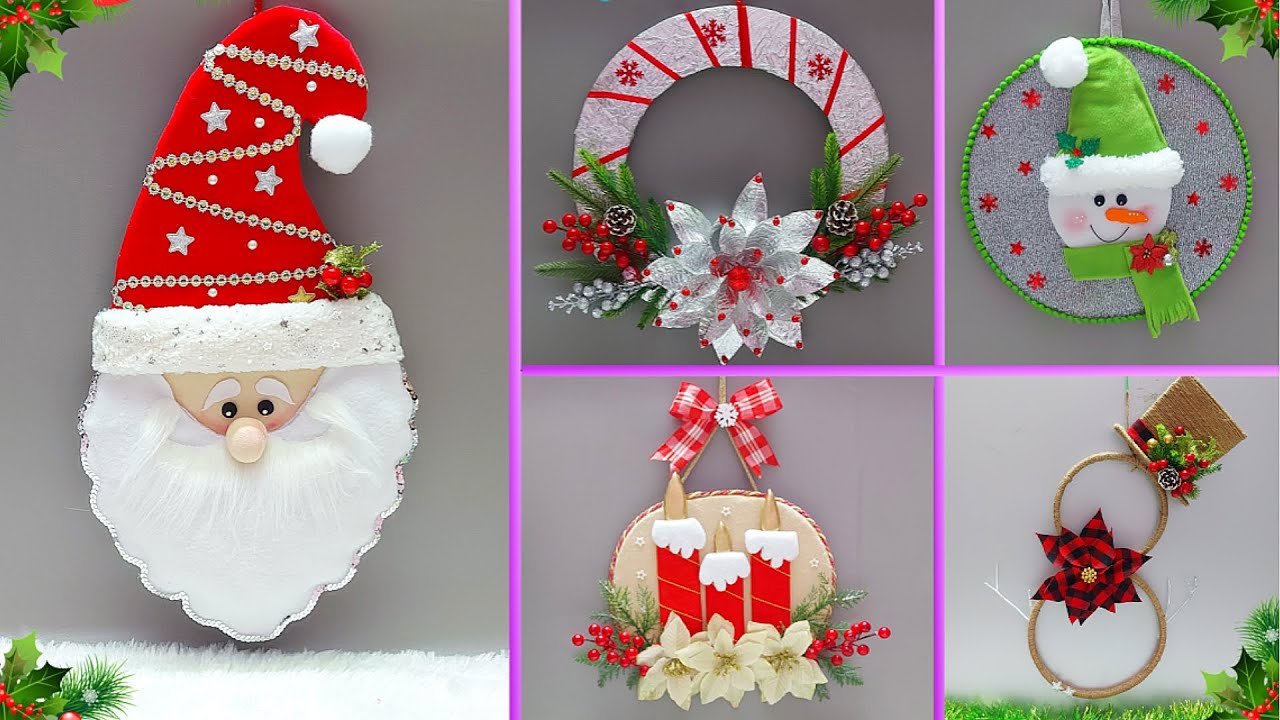 5 low cost Christmas Wreath making ideas From waste materials | DIY Christmas craft idea🎄199
