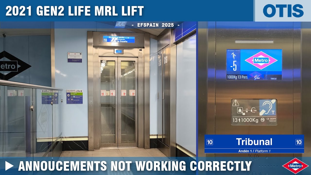 2021 OTIS Gen2 Life MRL lift @ Metro Tribunal L10-A1, Madrid