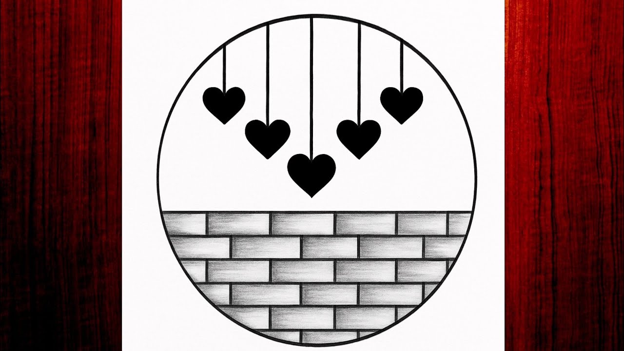 Easy circle scenery drawing /Easy drawing ideas for beginners/ How to draw pencil sketch drawing