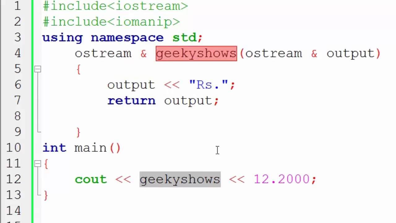 179. User defined Manipulators in C++ (Hindi)
