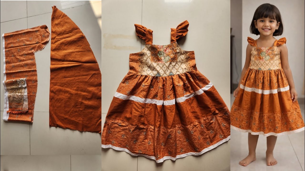 Baby frock design cutting and stitching|| Frock design|| টুকরা কাপড়ের👗বাচ্চাদের জামার ডিজাইন