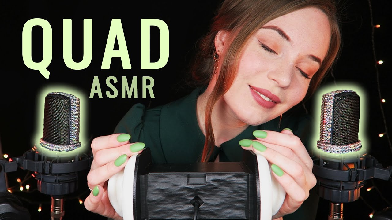 1 Hour QUAD TINGLE ATTACK Oil & Lotion Ear Massage ASMR + Upclose Whisper (No Windshields)