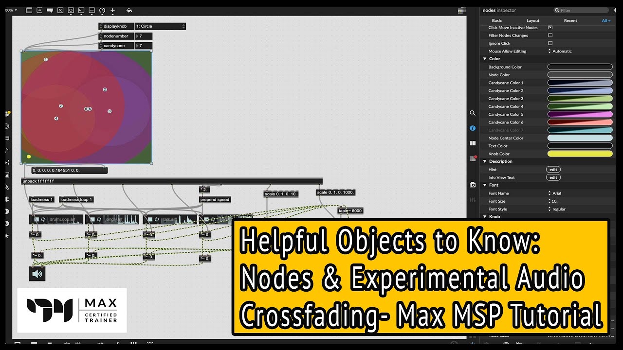 Nodes - Experimental Audio Crossfading Patch - Helpful Objects to Know  - Max MSP Tutorial