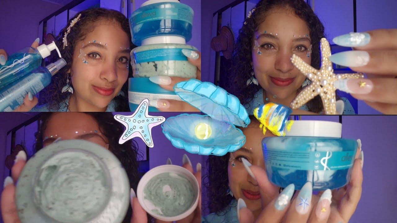 ASMR SPA no fundo do oceano 🌊🪸🐚 águas, spa facial, hidratação corporal,  massagens, esfoliação