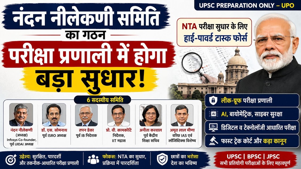 NTA Exam Reforms | Nandan Nilekani Committee | High-Powered Task Force | UPSC