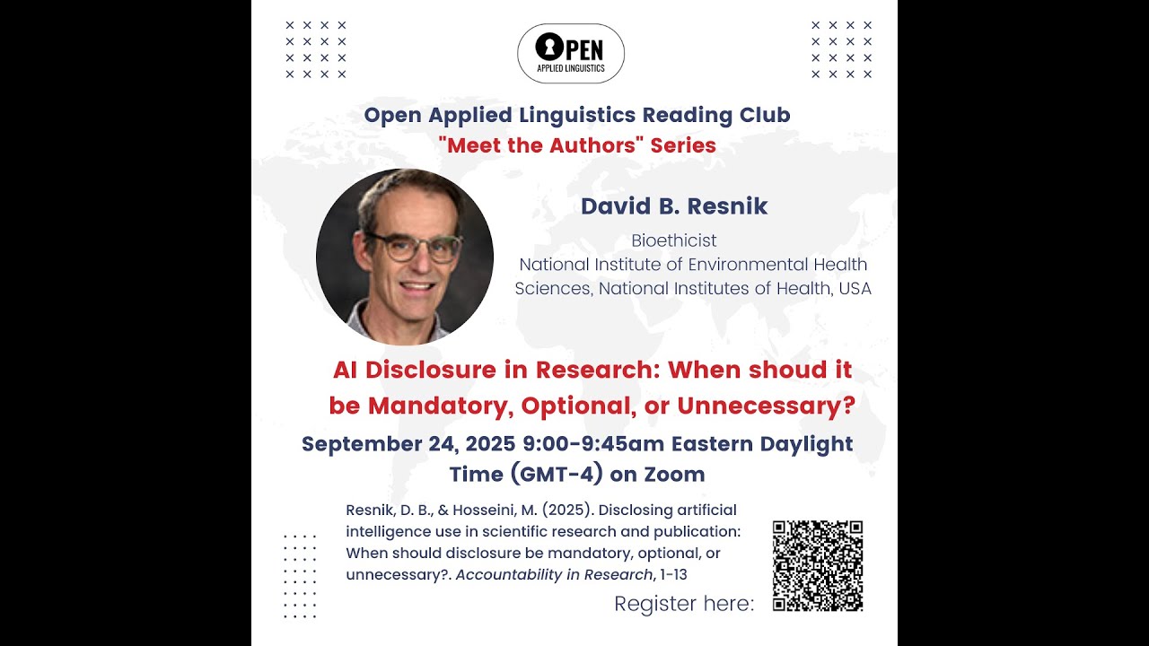 AI Disclosure in Research: When should it be Mandatory, Optional, or Unnecessary? | David Resnik