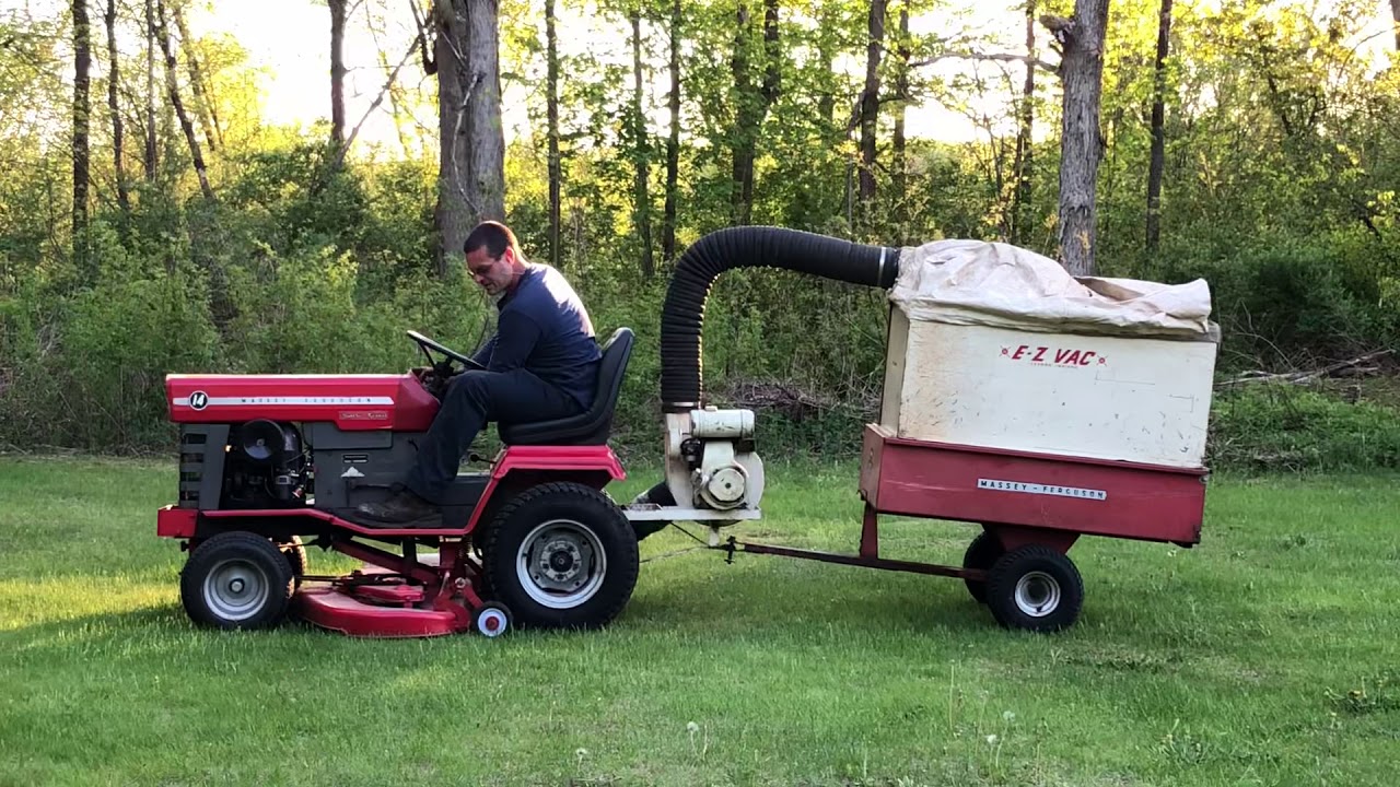MF 14 garden tractor with vintage ez vac grass/leaf collection system