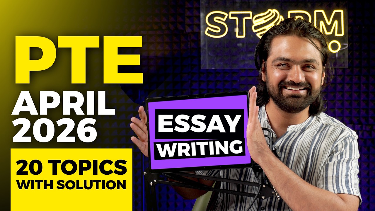 April 2026 PTE Essay Predictions | 20 Most Repeated Topics + Universal Template