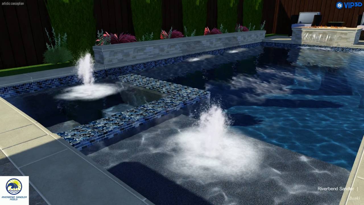 Pool Installation Dallas | Contemporary Pool with Fire Insert