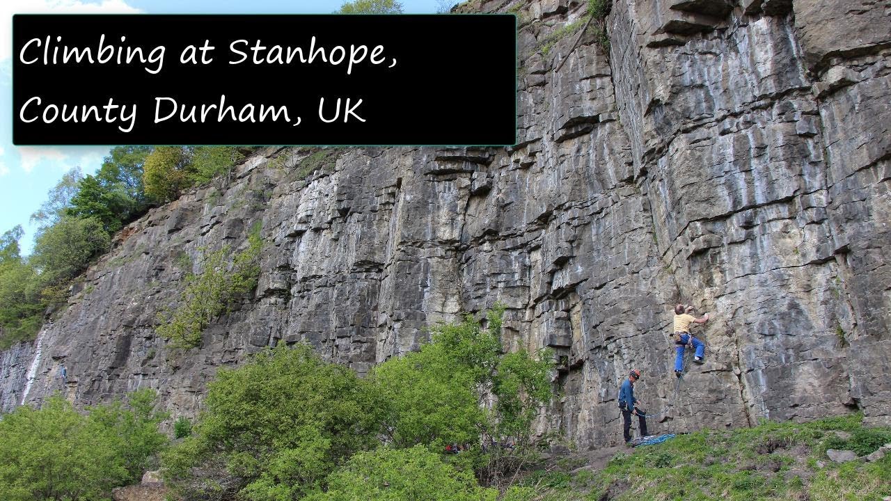 Climbing at Stanhope, Co Durham, UK
