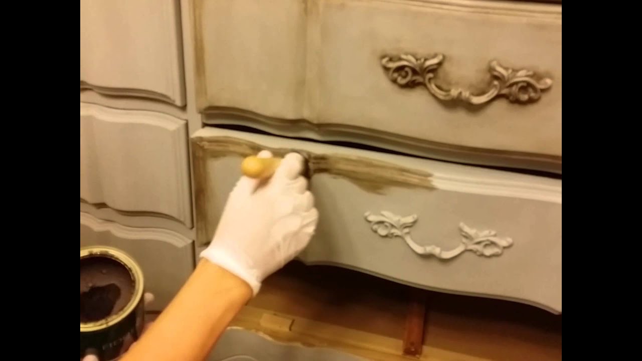 DIY- How to Dark Wax Chalk Painted furniture