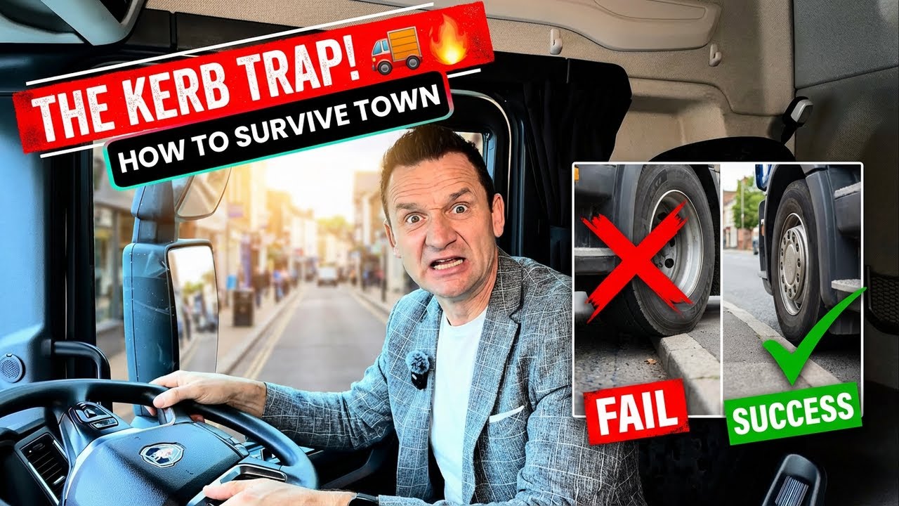 POV: Busy Town Centre in a Truck — How NOT to Hit the Kerb 🚛🔥 (HGV Training UK)