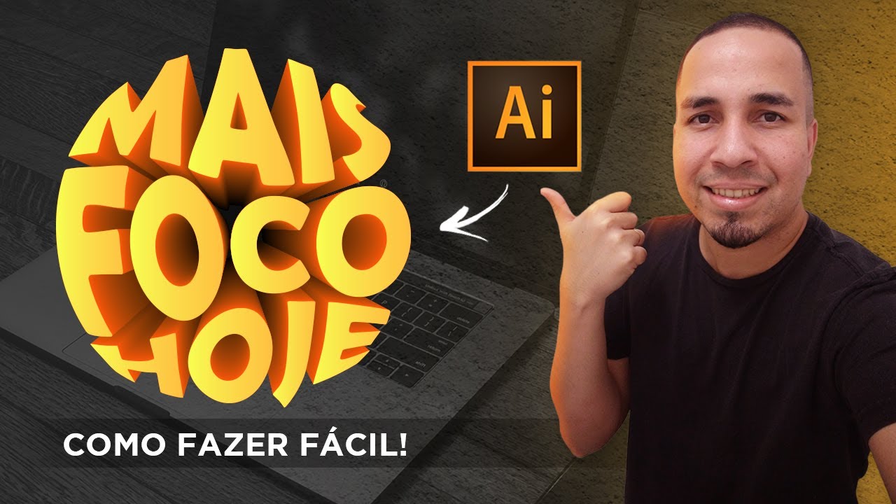 Texto 3D personalizado no ILLUSTRATOR I Muito fácil de fazer