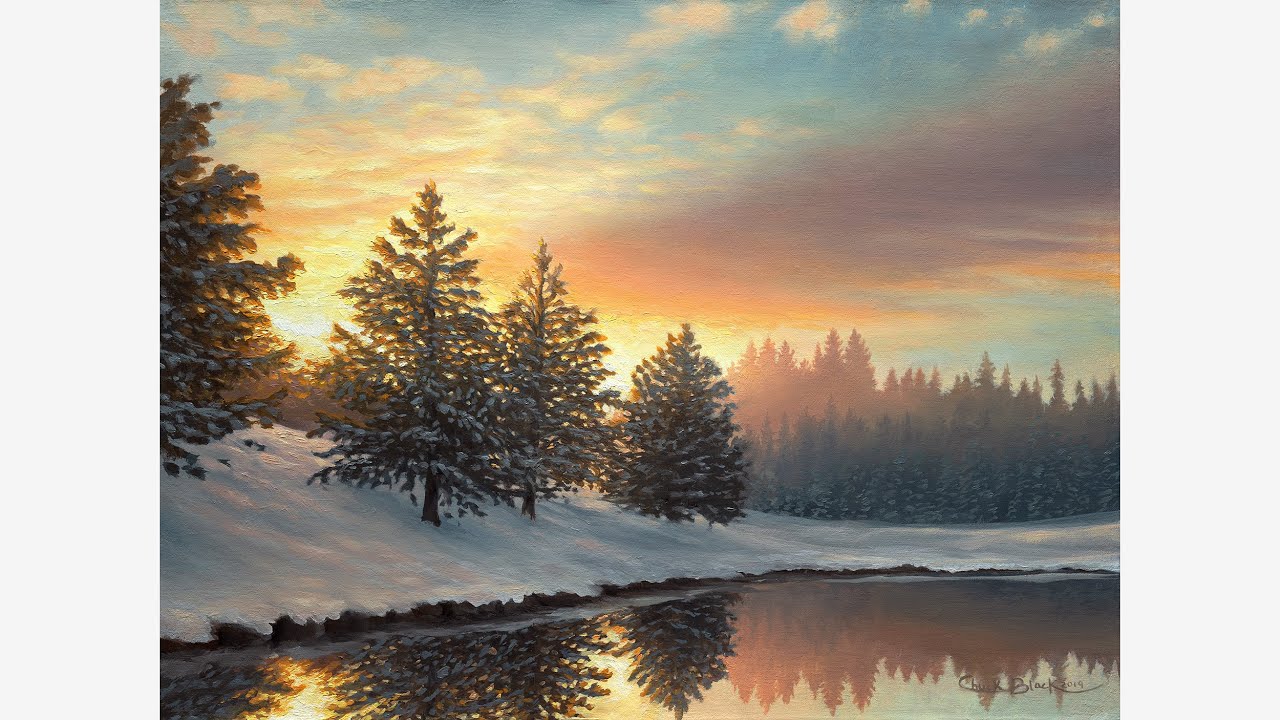 A Snowy Winter Landscape Painting | 