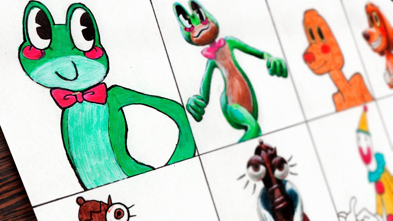 Drawing Abstracted Characters Cartoon vs. Original [The Amazing Digital Circus]