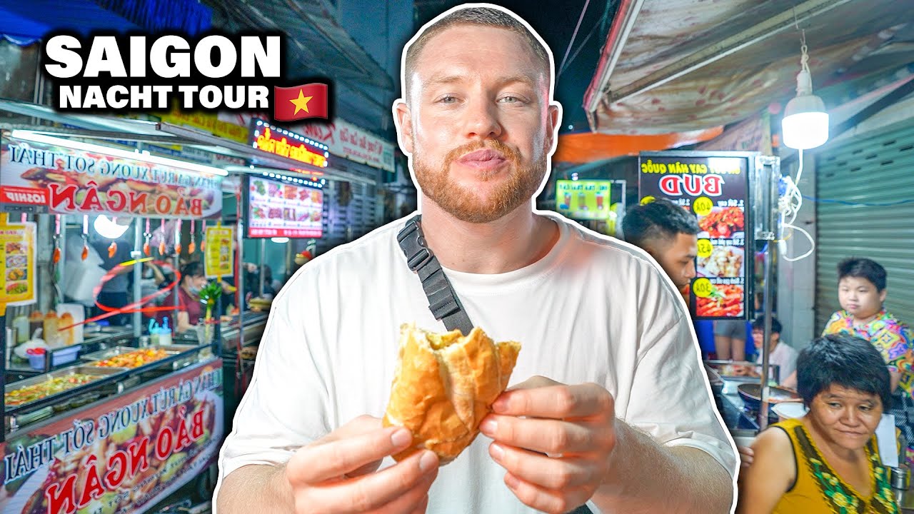 Vietnam Street Food Tour auf einem Nachtmarkt 🇻🇳 - Flower Market Saigon